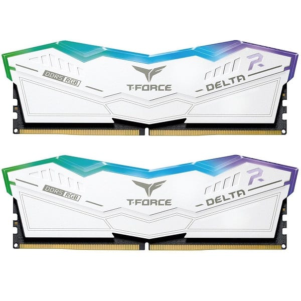 Teamgroup T-Force Delta RGB WT 32GB (16GB x 2) 5200MHz DDR5 CL40 Desktop Memory (White)