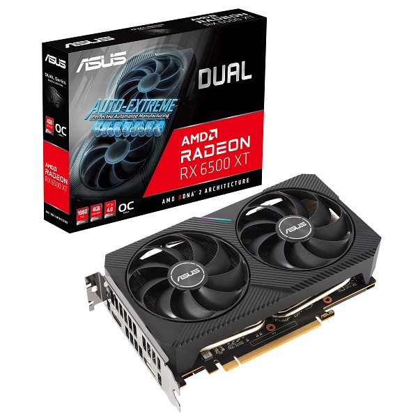 Asus Dual Radeon RX 6500XT OC Edition 4GB GDDR6 graphics card (Dual-RX6500XT-O4G)