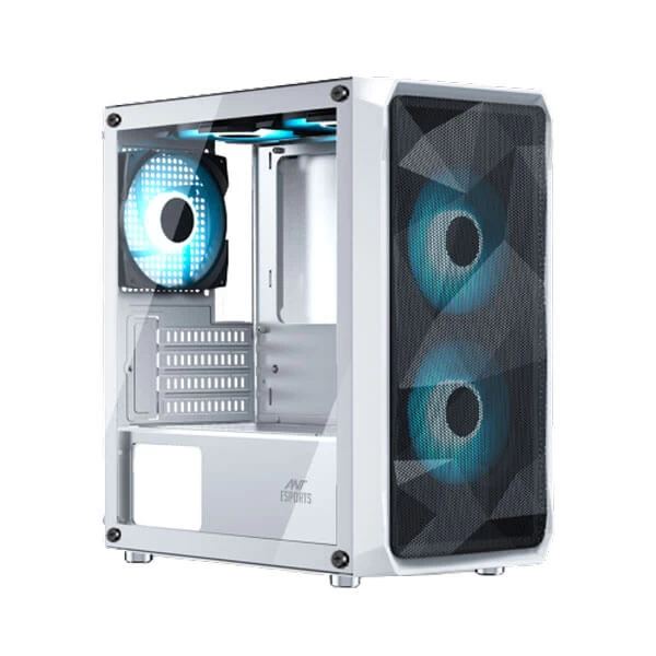 Ant Esports Ice-100 Air Mini Mesh Mini Tower (M-ATX) Gaming Cabinet (White)