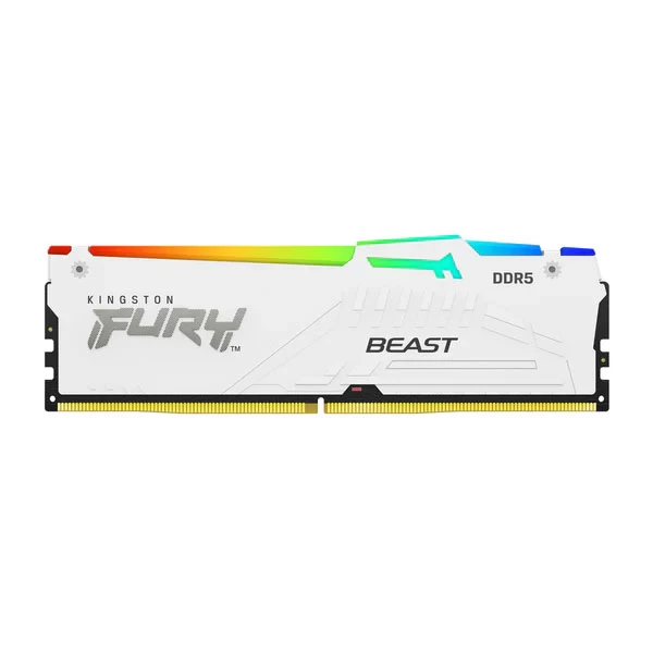 Kingston Fury Beast RGB 16Gb 6000Mhz WH (16GB X 1) DDR5 CL30 Desktop Memory With Intel XMP (White)