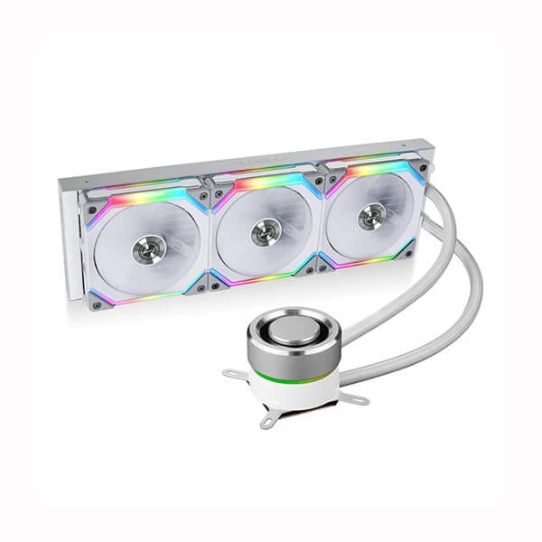 Lian Li Galahad 360 ARGB UniFan SL Edition 360mm AIO liquid cooler (White).