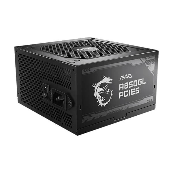 MSI MAG A850GL PCIe5 850 Watt ATX 3.1 80 Plus Gold Certified Power Supply