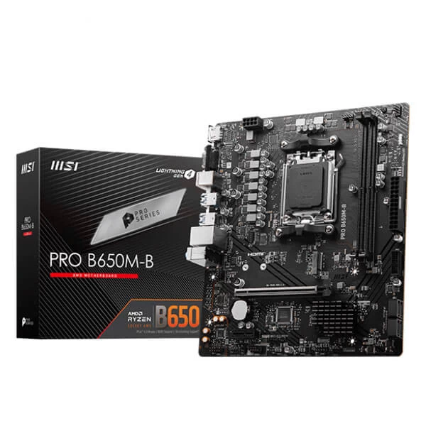 MSI Pro B650M-B AMD AM5 M-ATX Motherboard with Ryzen 8000/7000 Series CPU Support