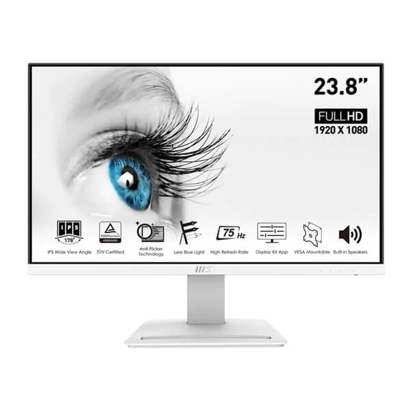 MSI Pro MP243W 24-inch Borderless 75Hz IPS Panel Business Monitor (White)