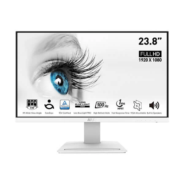 MSI Pro MP243XW 24-inch FHD 75hz (up to 100hz) 1ms IPS Business Monitor (White)