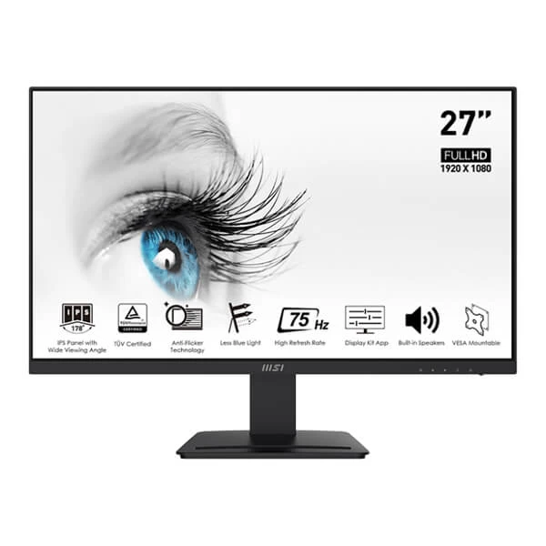 MSI Pro MP273 27-inch FHD 75Hz 5ms IPS Panel Professional Monitor with Built-In Speakers