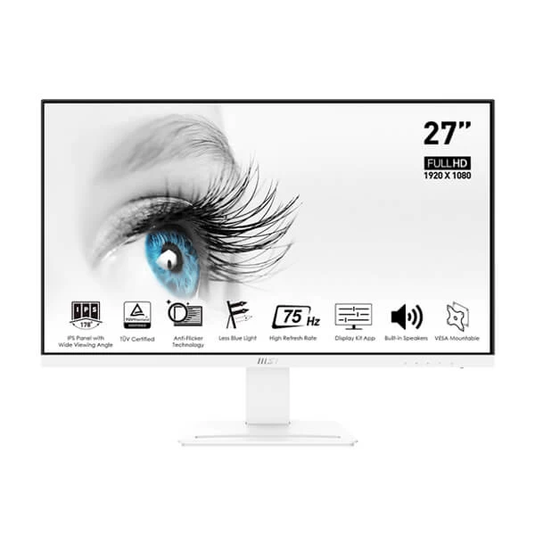 MSI Pro MP273W 27-inch FHD 75Hz 5ms IPS Panel Professional Monitor with Built-In Speakers (White)