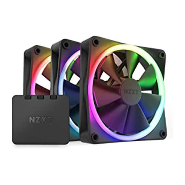 NZXT F120 RGB Duo Black 120mm PWM RGB Case Fan with RGB Controller (Triple Pack)