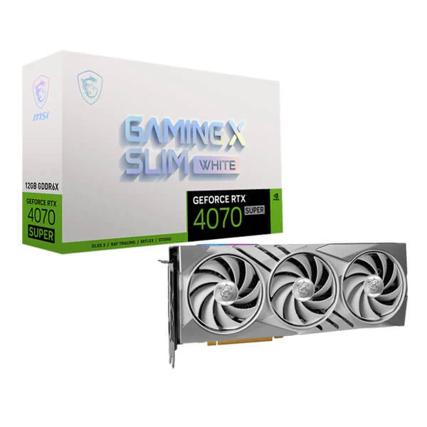 MSI RTX 4070 Super Gaming X Slim White 12GB GDDR6X Graphics Card (White)