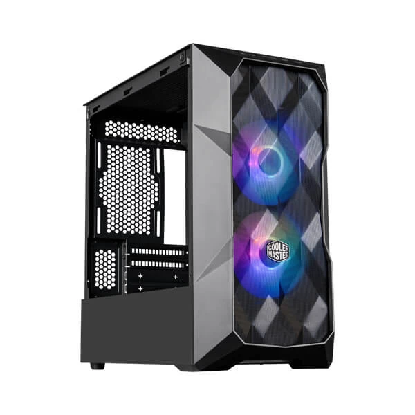 Cooler Master TD300 Mesh ARGB M-ATX Mini Tower Gaming Cabinet with Tempered Glass Side Panel and ARGB/PWM Hub (Black)