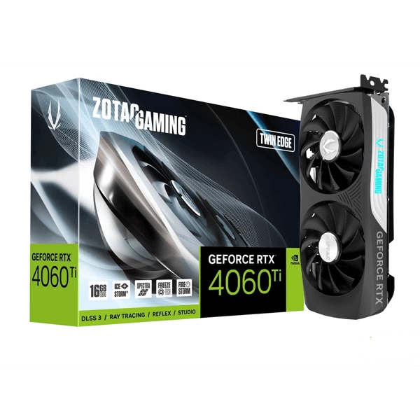 ZOTAC Gaming GeForce RTX 4060TI Twin Edge 16GB GDDR6X Graphics Card