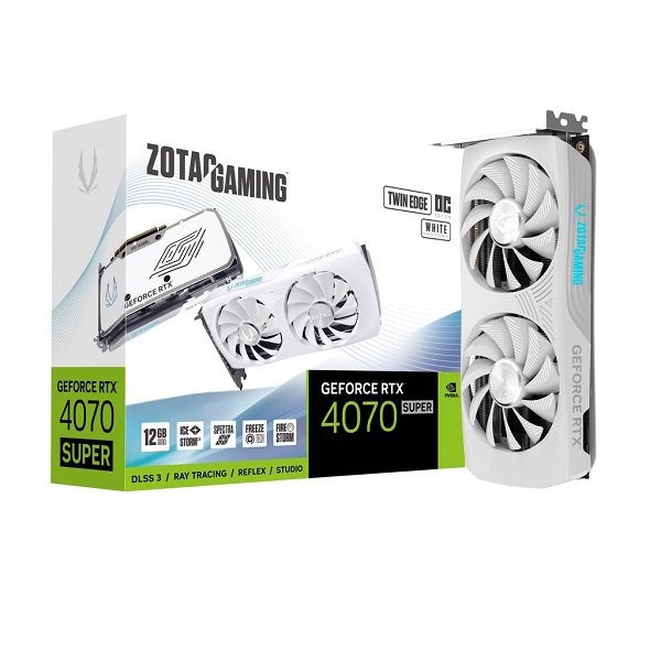 ZOTAC GAMING GeForce RTX 4070 Super TWIN EDGE OC White Edition 12GB GDDR6X Graphics Card