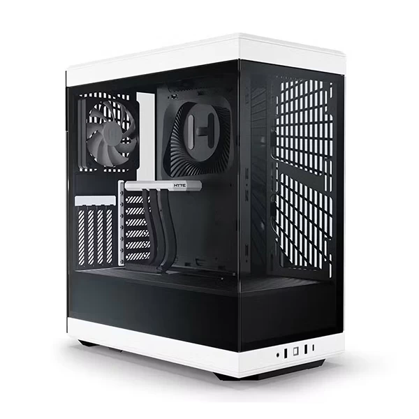 Hyte Y40 TG Mid-Tower ATX Cabinet with PCIe 4.0 Riser (White/Black)