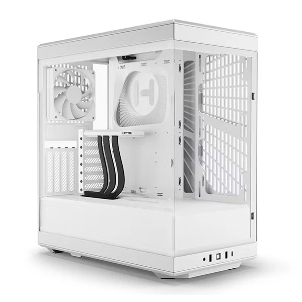 Hyte Y40 TG White Mid-Tower ATX Cabinet with PCIe 4.0 Riser (White)