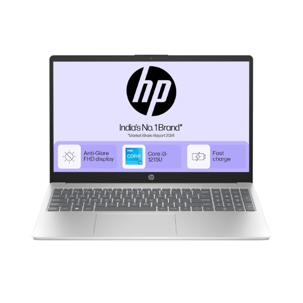 HP 15-FD0061TU Laptop Silver (Intel 12th Gen Core i3-1215U/8gb DDR4 3200mhz/512Gb NVMe/Intel UHD Graphics/15.6 Inch FHD Display/Windows 11 Home/Office 21)