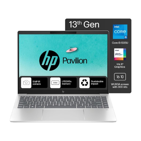 HP Pavilion Plus14-EW0116TU Laptop Silver (Intel 13th Gen Core i5-1335U/16gb DDR5 5200mhz/512 GB NVMe/Intel UHD Graphics/14-Inch FHD Display/Windows 11 Home/Office 21)