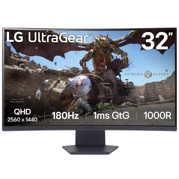 LG UltraGear 32GS60QC-B 32-inch QHD 180hz 1ms VA Panel Curved Gaming Monitor