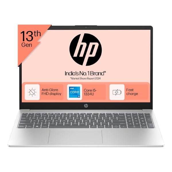 HP 15-FD0221TU Laptop Silver (Intel Core i5-1334U/16GB DDR4 3200mhz/512Gb NVMe/Intel Iris Xe Graphics/15.6 Inch FHD Display/Windows 11 Home/Office 21)