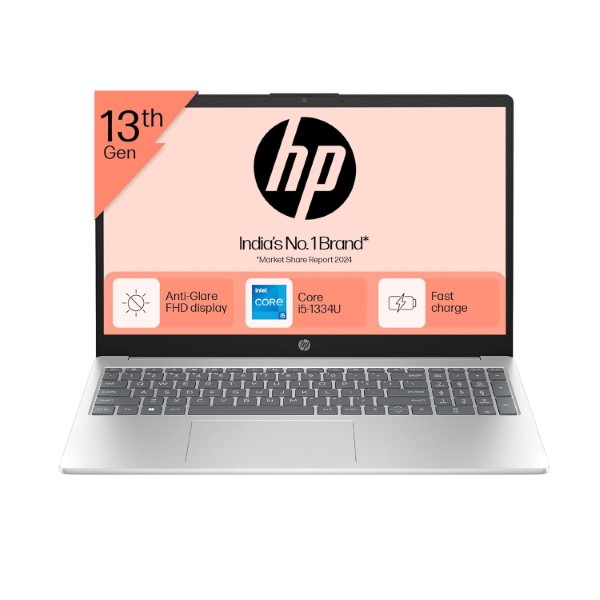 HP 15-FD0220TU Laptop Silver (Intel Core i5-1334U/8gb DDR4 3200mhz/512Gb NVMe/Intel UHD Graphics/15.6 Inch FHD Display/Windows 11 Home/Office 21)