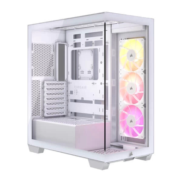 Corsair 3500X ARGB White Mid-Tower E-ATX Gaming Cabinet with tempered Glass Side Panel