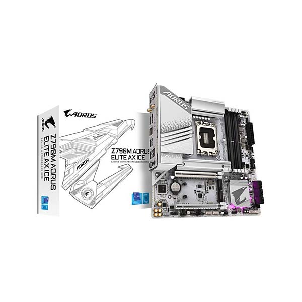 Gigabyte Z790M Aorus Elite AX ICE Intel 14th/13th/12th Gen LGA 1700 M-ATX Motherboard