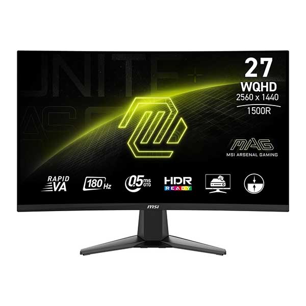 MSI MAG 27CQ6F 27-inch 2K QHD 180hz 0.5ms VA Panel Curved Gaming Monitor