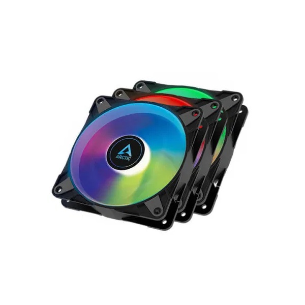 Arctic P12 PWM PST A-RGB Black 120mm Cabinet Fan (Triple Pack)