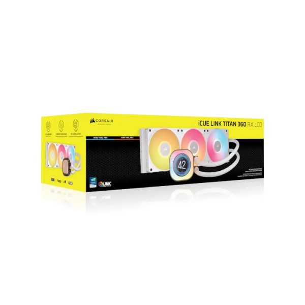 Corsair ICUE Link Titan 360 RX LCD White AIO CPU Liquid Cooler