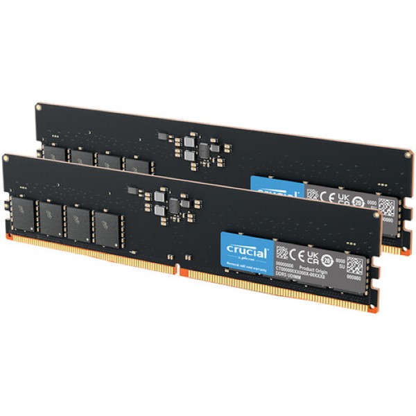 Crucial 32GB 4800mhz (16gb X 2) DDR5 CL40 Desktop Memory with Intel XMP and AMD Expo