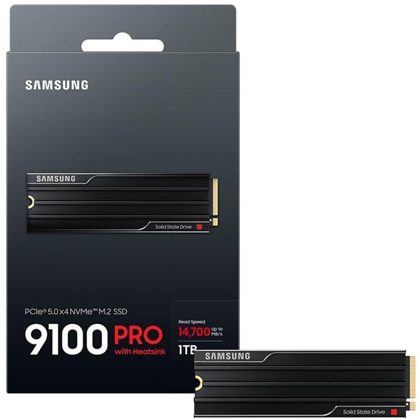 Samsung 9100 Pro 1TB With Heatsink Gen5 NVMe M.2 Internal SSD