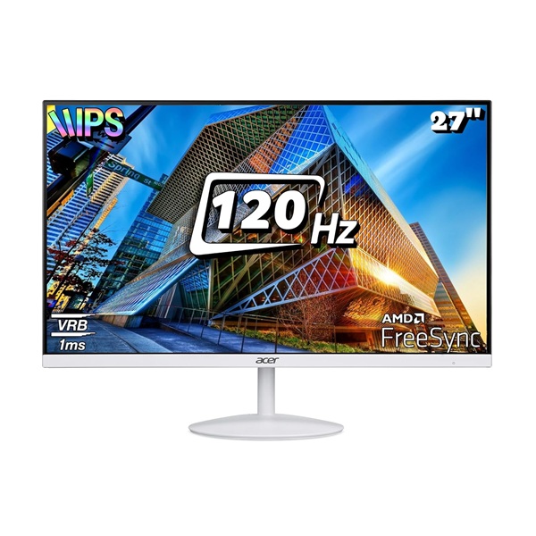 Acer SA272 GO 27-Inch FHD 120hz 1ms Ultra Slim Gaming Monitor (White)