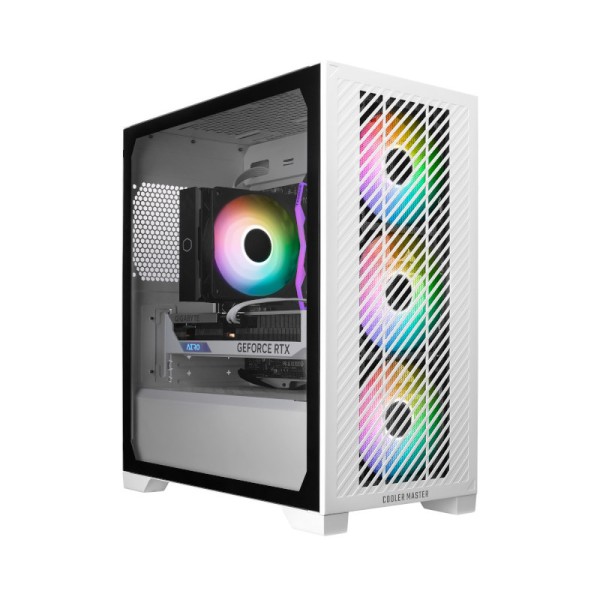 Cooler Master Elite 301 ARGB White Mini-Tower M-ATX Cabinet (White)