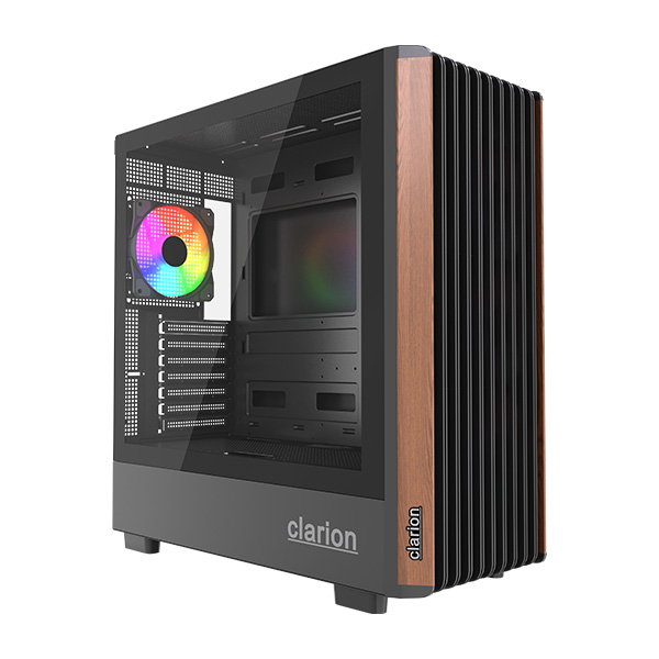 Clarion JM-ZEN WOOD Mid-Tower Gaming Cabinet with 4 A-RGB Fans