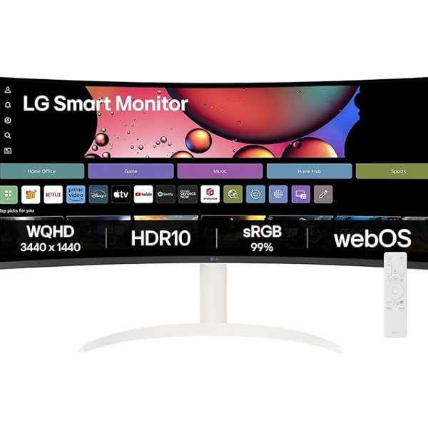 LG 34SR65QC-W 34-Inch WQHD 100Hz 5ms VA Panel Curved Monitor (White)