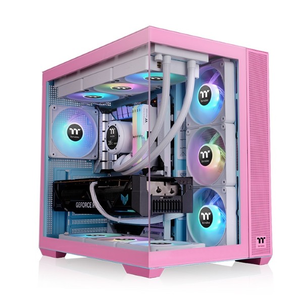 Thermaltake View 380 TG ARGB Pink Mid-Tower ATX gaming Cabinet with Tempered Glass panels (Bubble Pink)