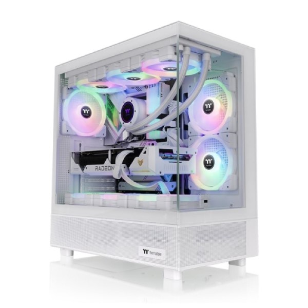Thermaltake View 270 TG ARGB Snow Mid Tower Chassis E-ATX Tempered Glass Side Panel (White)