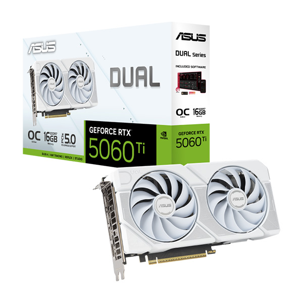 ASUS Dual RTX 5060TI OC 16GB GDDR7 White Edition Graphic Card