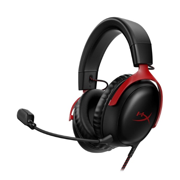 HyperX Cloud III Wired Gaming Headset With 53mm Sound Driver Black and Red