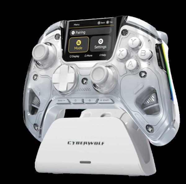 Cyberwolf Vision Alpha Wireless Gaming Controller with Display (White)