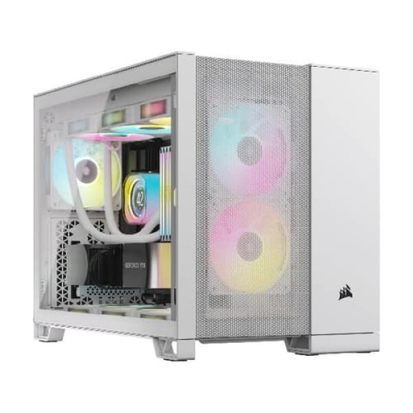 Corsair 2500D Airflow M-ATX Mini Tower Cabinet With Tempered Glass Side Panel White
