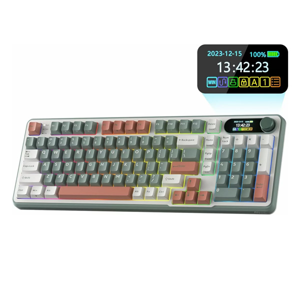 Royal Kludge RK S98 Camping Blue Switch Wireless Mechanical Gaming Keyboard With Smart Display