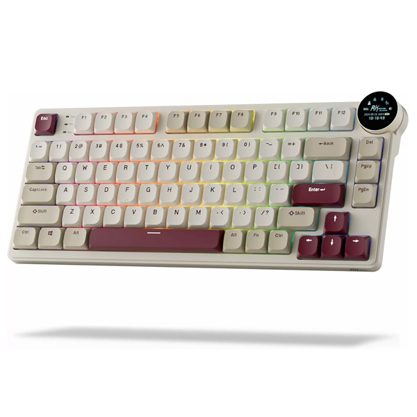 Royal Kludge RK N80 Rosy Clouds (Brown Switch) Mechanical Wireless Gaming Keyboard With Smart Display