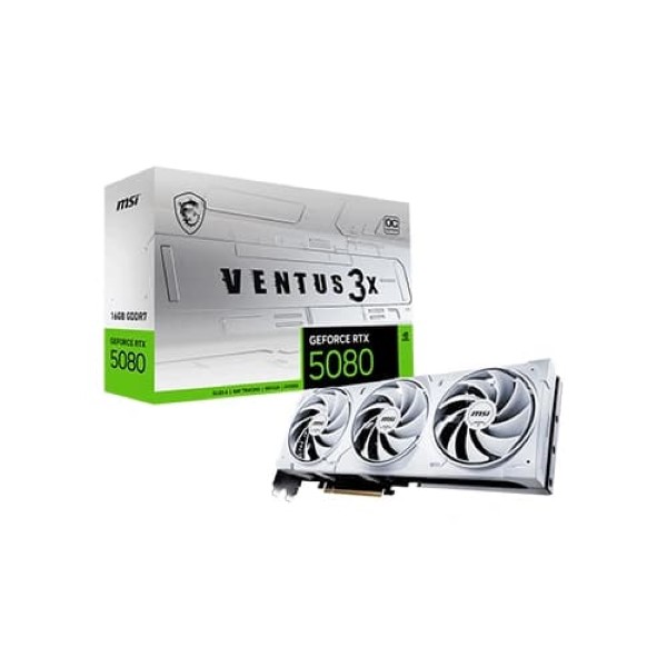 MSI GeForce RTX 5080 16G Ventus 3X OC 16GB GDDR7 Graphics Card White