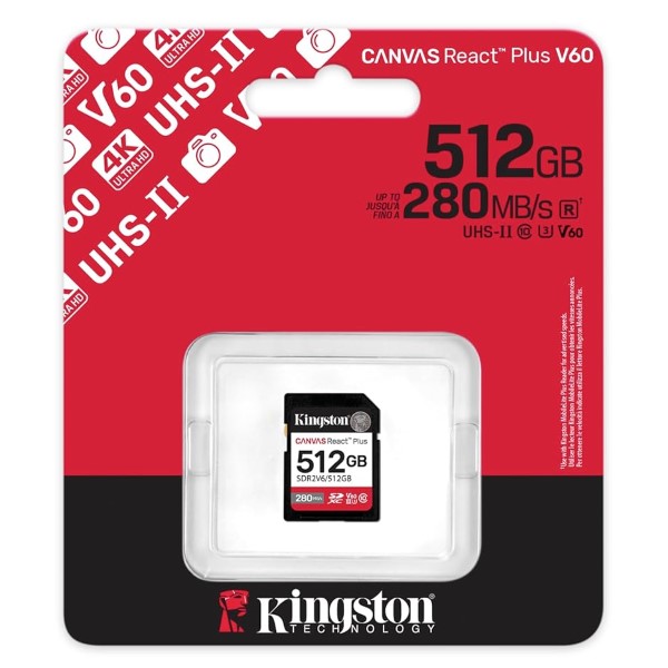 Kingston Canvas React Plus V60 512GB SD Card