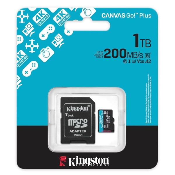 Kingston Canvas Go Plus 1TB micro SDXC Card With Adapter